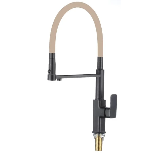 Смеситель для кухни Savol S-L1808H-12 цвет Черный Бежевый