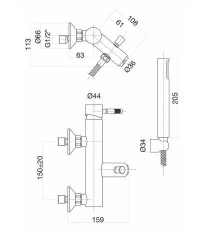 Смеситель для ванны Fiore Xenon 44NN5150