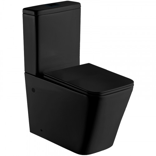 Унитаз компакт WeltWasser Gelbach 001 XL MT-BL 10000005776 Черный матовый с бачком и сиденьем Микролифт фаянс напольный