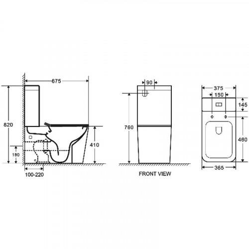 Унитаз компакт WeltWasser Gelbach 001 XL MT-BL 10000005776 Черный матовый с бачком и сиденьем Микролифт фаянс напольный