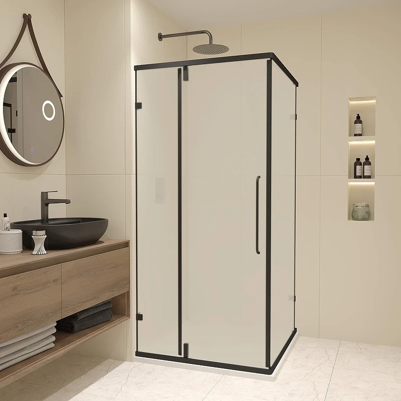 Душевой уголок RGW Classic 80x80 350903588-24 профиль цвет Черный стекло матовое-сатинат