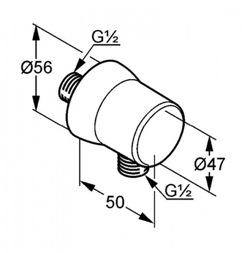 Шланговое подключение Kludi Sirena 6306105-00 Хром латунь на стену