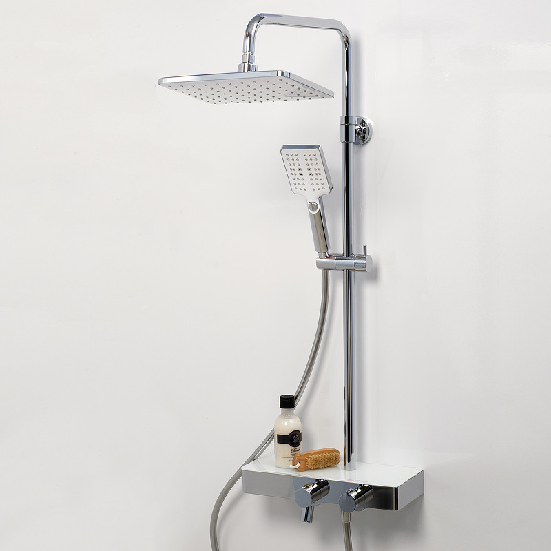 Душевая система WasserKRAFT Thermo A11301 с термостатом Хром латунь на стену