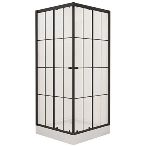 Душевой уголок Niagara Nova NG-0190-14 90х90 профиль Черный стекло прозрачное с принтом