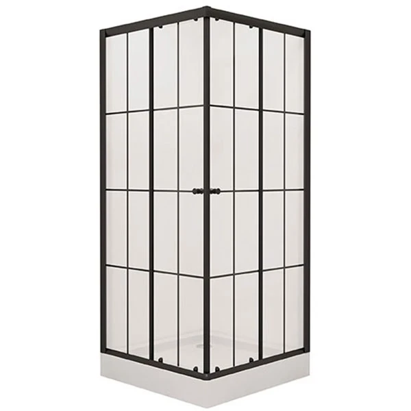 Душевой уголок Niagara Nova NG-0190-14 90х90 профиль Черный стекло прозрачное с принтом