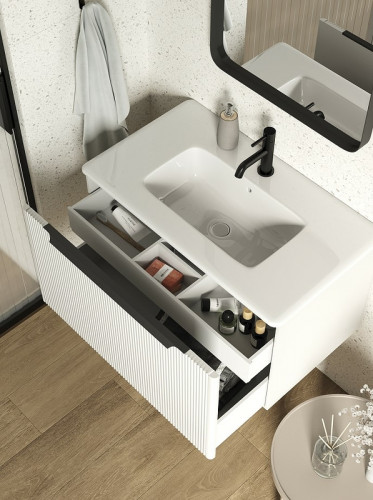 Тумба под раковину Creto Luna 80 17-IV80R подвесная Ivory МДФ / ЛДСП