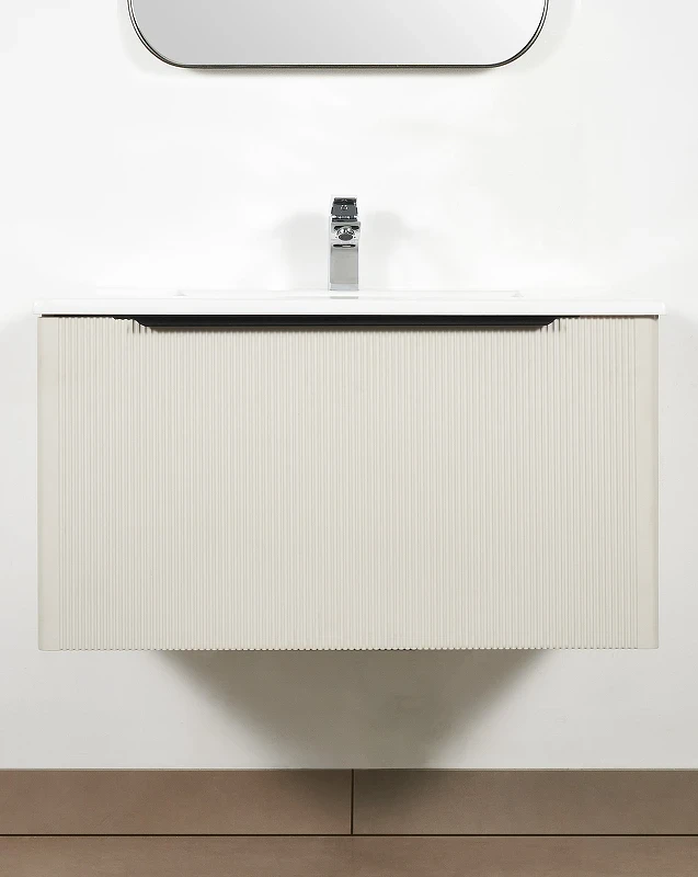 Тумба под раковину Creto Luna 80 17-IV80R подвесная Ivory МДФ / ЛДСП