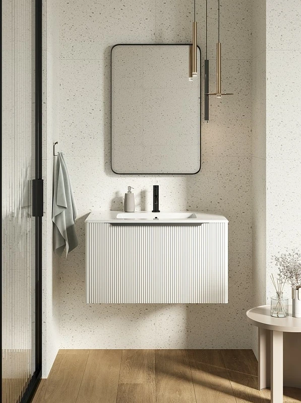 Тумба под раковину Creto Luna 80 17-IV80R подвесная Ivory МДФ / ЛДСП
