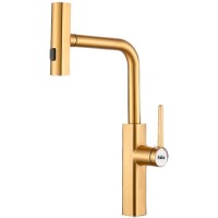 Смеситель для кухни Haiba HB73824-5 Золото матовое латунь