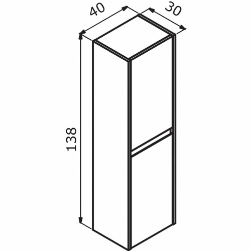 Шкаф пенал Orka Lisbon 40 3001191 подвесной Серый матовый МДФ / ЛДСП