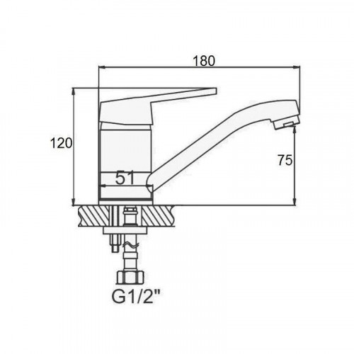 Смеситель для кухни D-Lin D151429-1 цвет  Хром