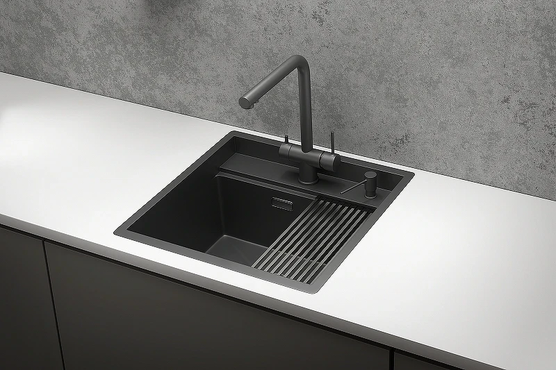 Кухонная мойка Granula Kitchen Space 50 5051 цвет Черный матовый
