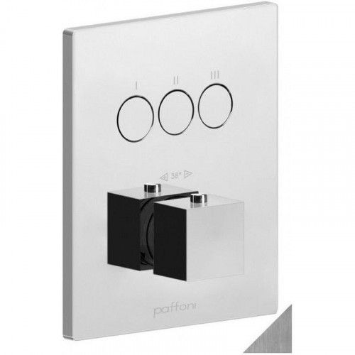 Смеситель для душа Paffoni Compact Box CPT519ST с термостатом цвет Сталь