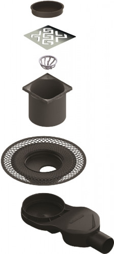 Душевой трап Berges Platz Antik 100x100 091160 с решеткой Хром