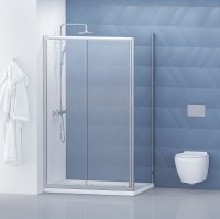 Душевой уголок BelBagno Due 120x80 DUE-AH-1-120/80-C-CR профиль Хром стекло прозрачное