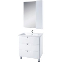 Зеркало со шкафом Bellezza Пегас 80 R 4610413001011 Белое МДФ / ЛДСП, стекло