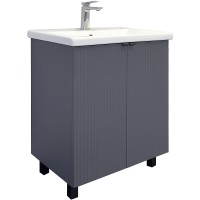 Тумба с раковиной Comforty Лима 70 00-00013686 Антрацит МДФ / ЛДСП