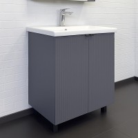 Тумба с раковиной Comforty Лима 70 00-00013686 Антрацит МДФ / ЛДСП