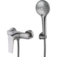 Смеситель для душа Lemark Bronx LM3703GM Графит латунь на стену