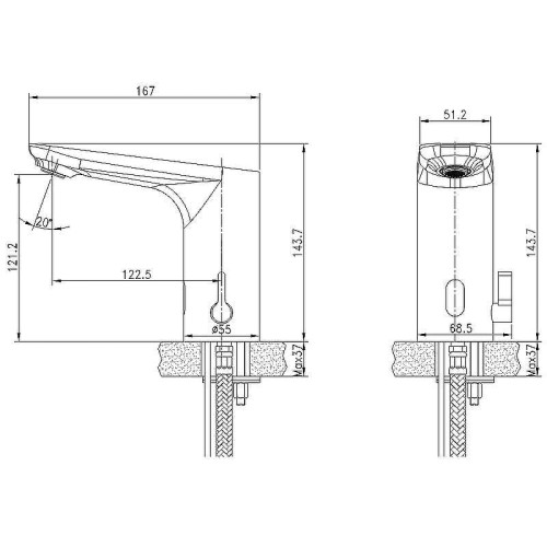 Смеситель для раковины Lemark Project LM4659CE Хром