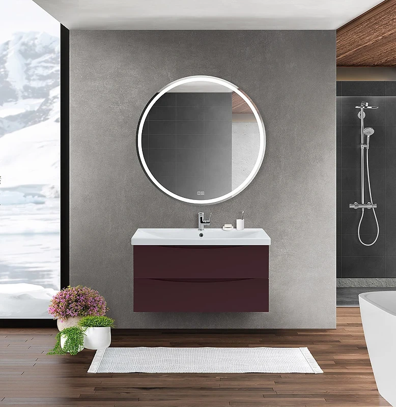 Тумба под раковину BelBagno Marino-Cer 100 MARINO-CER-1000-2C-SO-BRDL-P подвесная Bordo Lucido МДФ / ЛДСП