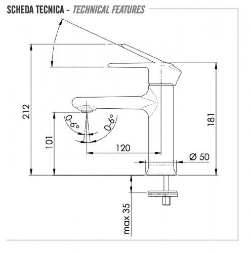 Смеситель для раковины Remer Vanity V12NO цвет Черный матовый