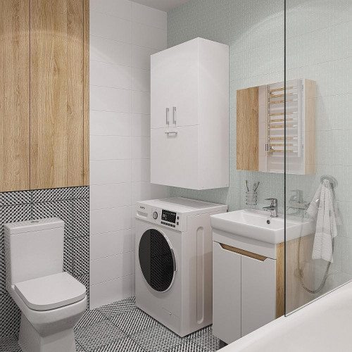 Подвесной шкаф DIWO Суздаль 60 над стиральной машиной цвет Белый