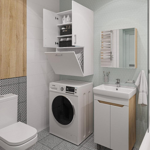 Подвесной шкаф DIWO Суздаль 60 над стиральной машиной цвет Белый