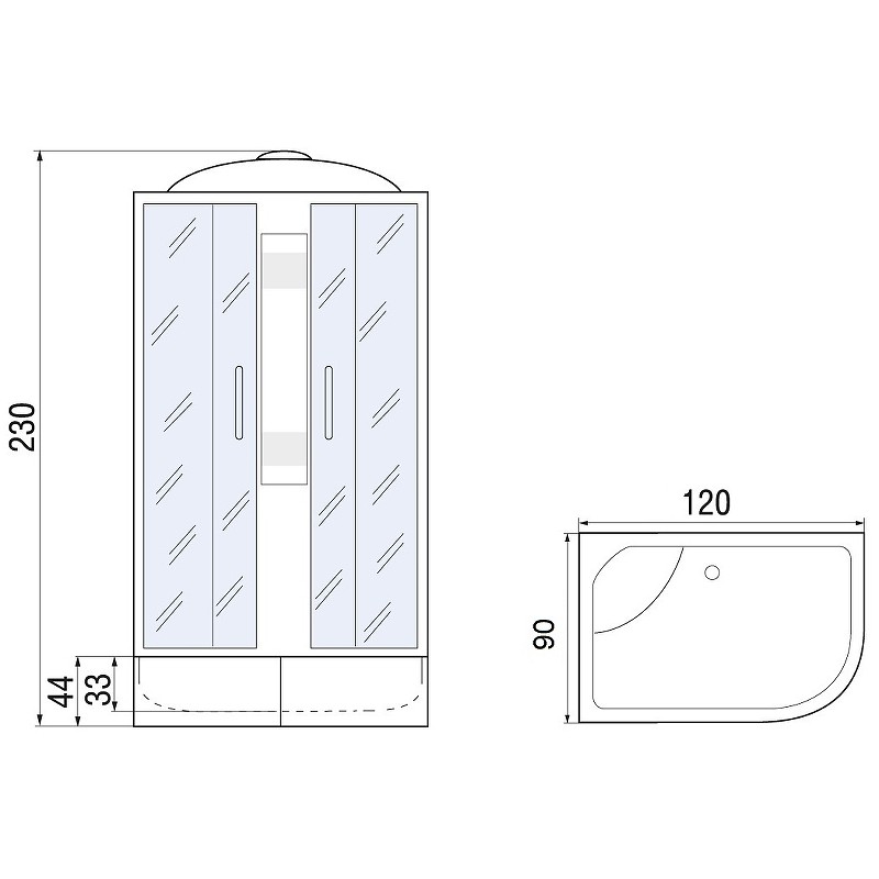 Душевая кабина River Nara XL 120x90 MT L 10000006207 с поддоном