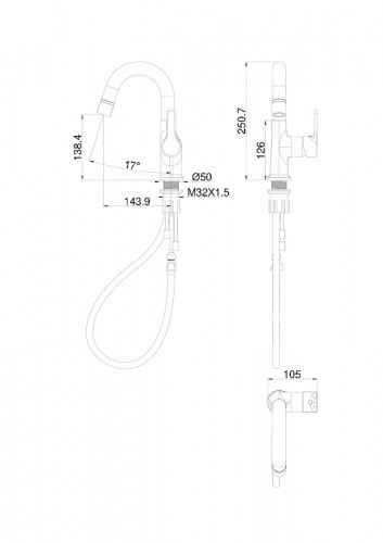 Смеситель для раковины Wonzon &amp; Woghand WW-FE01L212-CR цвет Хром