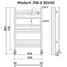 Водяной полотенцесушитель Ника Modern ЛМ 6 80x50 Белый
