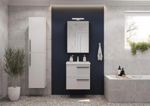 Зеркальный шкаф Aquaton Амели 60 L 1A262802AE820 с подсветкой цвет Антрацит