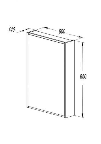 Зеркальный шкаф Aquaton Амели 60 L 1A262802AE820 с подсветкой цвет Антрацит