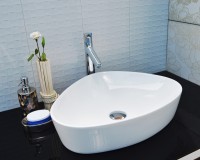 Раковина-чаша CeramaLux 50 9386 Белая фаянс накладная