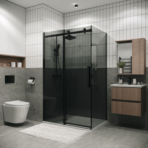 Душевой уголок Grossman Classic 100х90 120.K33.04.1090.21.10 профиль Черный матовый стекло тонированное