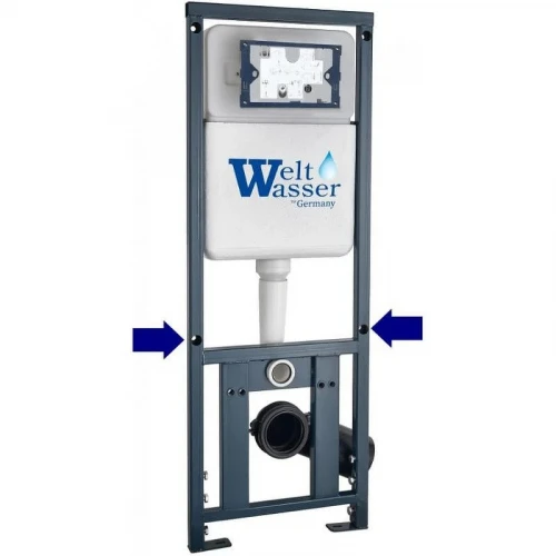 Комплект унитаза с инсталляцией WeltWasser MARBERG 410 + GELBACH 043 GL-BL + MAR 410 SE CR 10000011954 цвет Черный глянцевый с сиденьем Микролифт и клавишей смыва цвет Хром