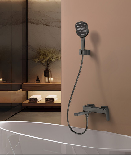 Смеситель для ванны Raglo R30.30.09 Графит матовый латунь на стену