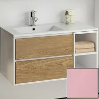 Тумба с раковиной SanVit Мэри-4 90 L kmery904 в цвете Ral подвесная Розовый глянец МДФ / ЛДСП