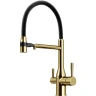 Смеситель для кухни Sancos Garda SC4009BG Золото брашированное Черный латунь