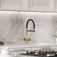 Смеситель для кухни Sancos Garda SC4009BG Золото брашированное Черный латунь