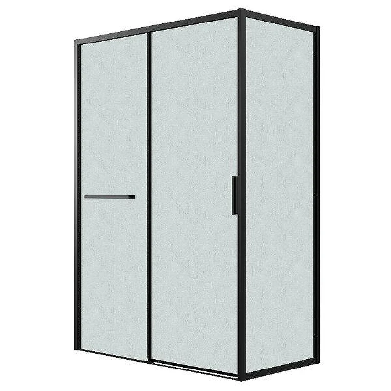 Душевой уголок Grossman Style 100x100 L 120.K33.05.1010.21.02 профиль Черный матовый стекло шиншилла