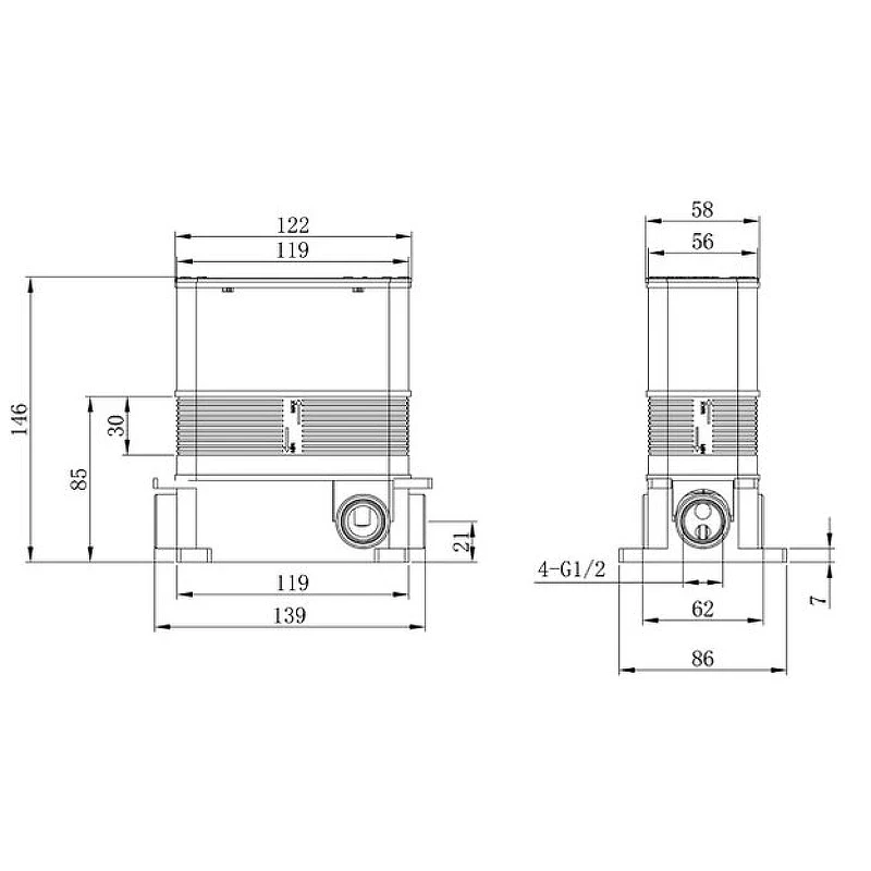 Смеситель для душа Caprigo Adria-Uno Metal Edition 02M-551-vot Бронза латунь встраиваемый