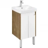 Тумба под раковину Aquaton Сканди Doors 45 1A278701SDZ90 Белый глянец Дуб рустикальный МДФ / ЛДСП