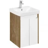 Тумба под раковину Aquaton Сканди Doors 45 1A278701SDZ90 Белый глянец Дуб рустикальный МДФ / ЛДСП