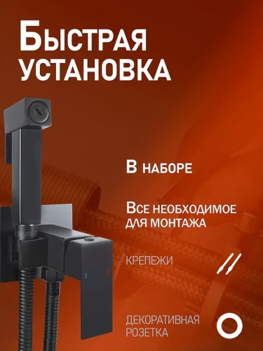 Гигиенический душ со смесителем Alfi LF48044 цвет Черный матовый
