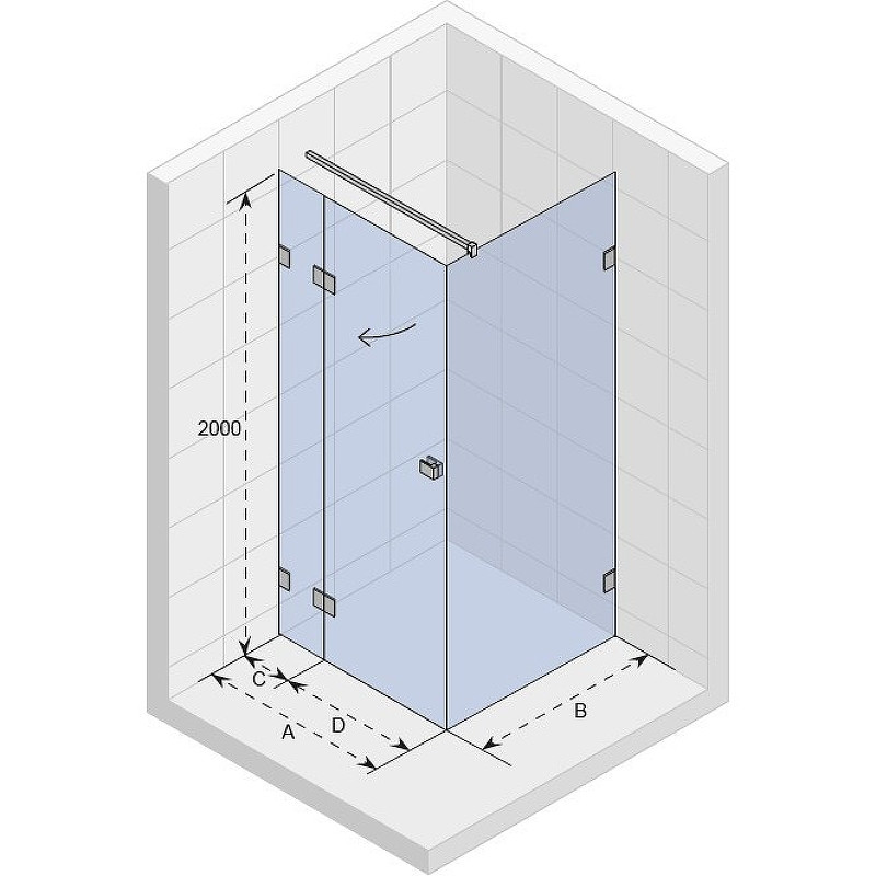 Душевой уголок Riho SZ Scandic NXT Х203 157х87 L G001073120 (GX09026C1) профиль Хром стекло прозрачное