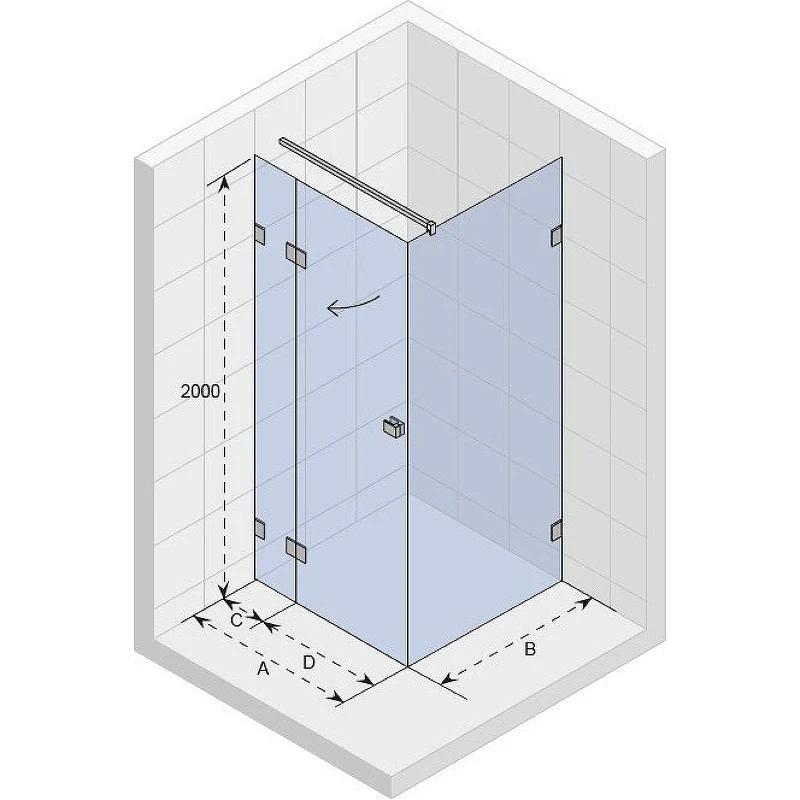Душевой уголок Riho SZ Scandic NXT Х203 157х87 L G001073120 (GX09026C1) профиль Хром стекло прозрачное
