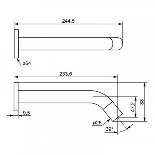 Смеситель для раковины ESKO SNR28B Черный матовый нержавеющая сталь встраиваемый