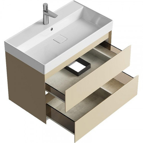 Тумба под раковину Aqwella Geometria 80 GE01082MD подвесная Морская дюна