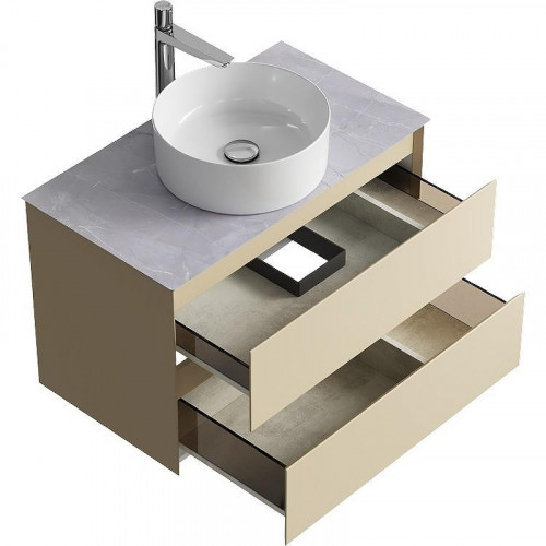 Тумба под раковину Aqwella Geometria 80 GE01082MD подвесная Морская дюна